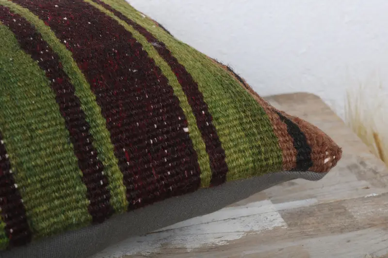 12x24 Red Cushion Case, Sofa Cushion Case, Boho Pillow, Knitted Pillow, Gift Pillow, Vintage Kilim Throw Pillow, Kilim Rug Pillow, Cushion - 6