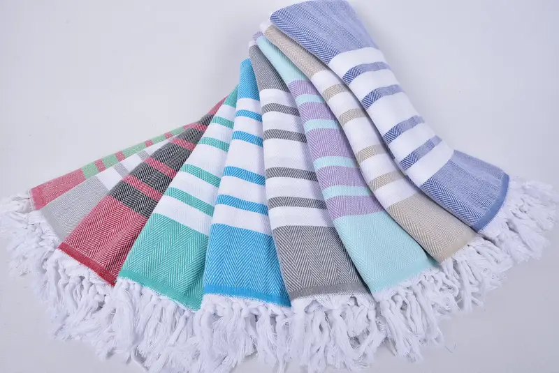 Valentines Day Gift For Him, Guest Towel, Monogrammed Beach Towel, Custom Wedding Gift, 68x36 Cotton Chevron Towel, Peshtemal Towel, Bachelor Towel - 6