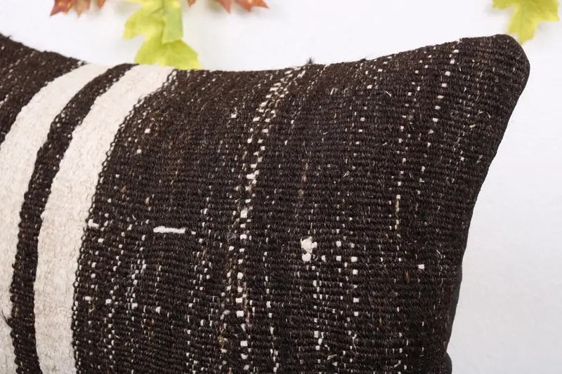 Pillow for Sofa, Ethnical Kilim Rug Pillow, Cushion Cover, Pillow for Couch, 16x24 Brown Cushion Cover, Outdoor Bolster Cushion - 5