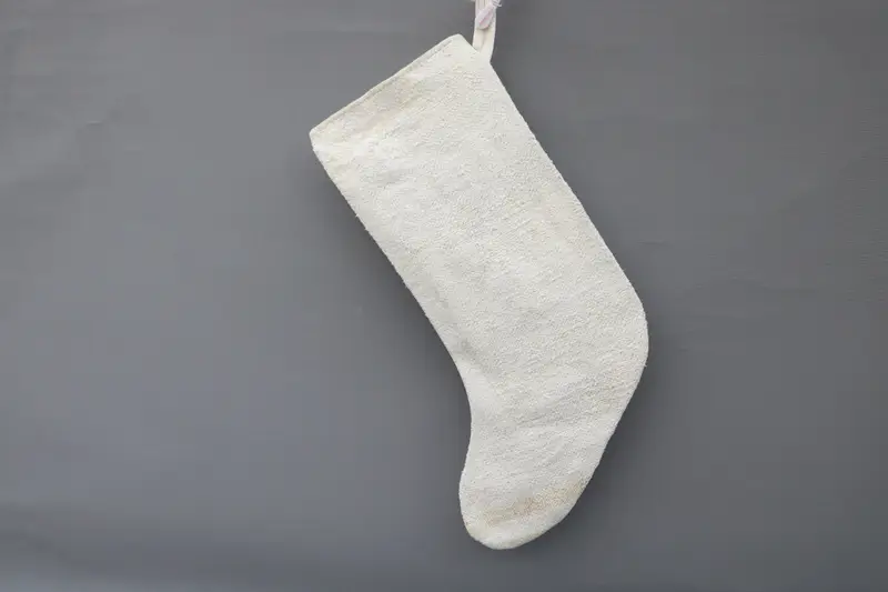 Festive Christmas Ornaments Pattern, 9-Inch White Christmas Stocking