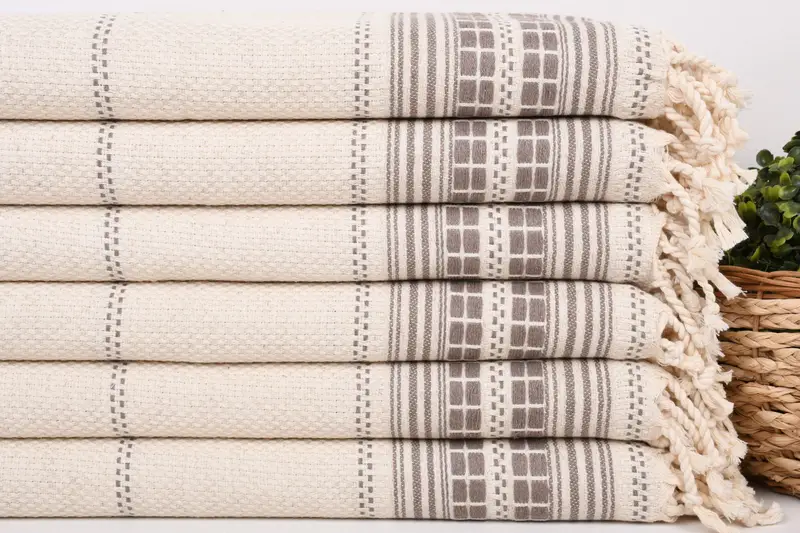 Custom Hand Towel, Bridesmaid Towel, 40x20 Linen Striped Towel, Christmas Favors, Monogram Hand Towel, Custom Name Towel, Kitchen Towel, Gym Towel - 2