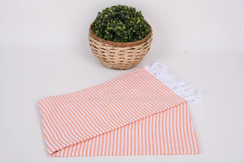 Organic Turkish towel, Custom Beach Towel, Bathroom Towel, Embroidered Beach Towel, Peshtemal Towel USA, Organic towel, 68x36 Cotton Striped Towel - 4