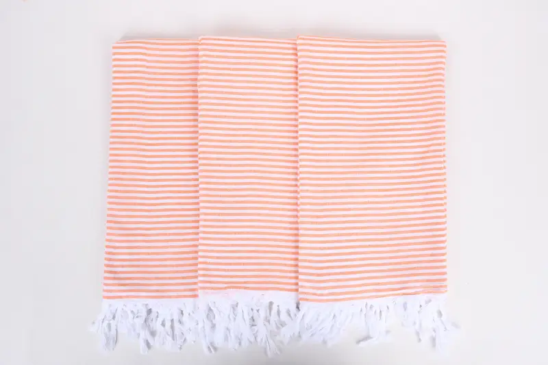 Organic Turkish towel, Custom Beach Towel, Bathroom Towel, Embroidered Beach Towel, Peshtemal Towel USA, Organic towel, 68x36 Cotton Striped Towel - 7