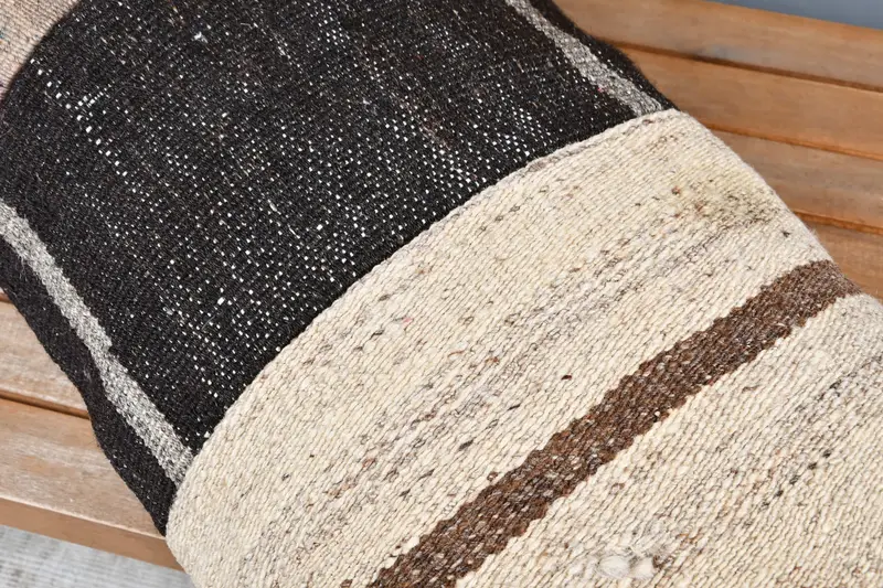 Throw Kilim Pillow, Vintage Kilim Pillow, Garden Pillow Cover, Antique Pillows, Handmade Pillow Case, 16x48 Beige Pillow Cover, Cushion Cover - 4