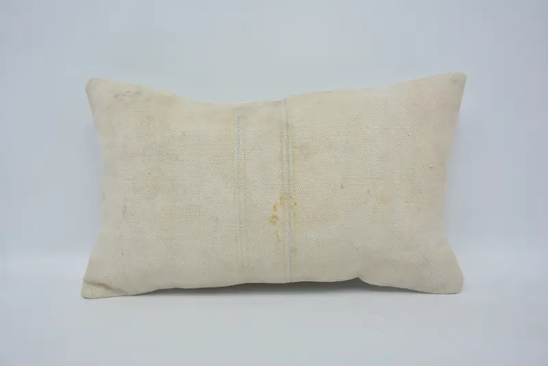 Pillow Case, Ethnical Kilim Rug Pillow, Retro Pillow Sham, 12x20 White Pillow Sham, Vintage Kilim Pillow, Vintage Cushion Cover, Antique Pillows - 1