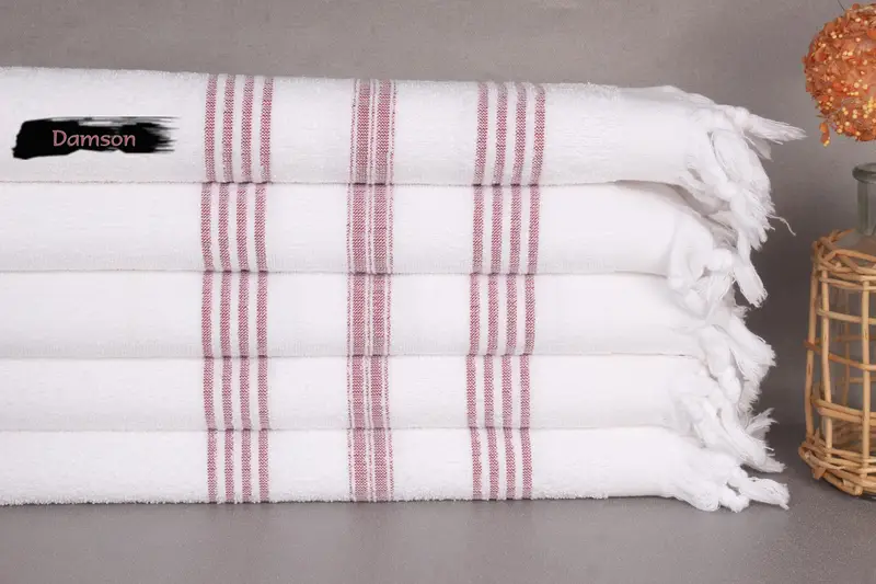 Toalla de mano turca, toallas de bordado, toalla de mano de monograma, poca de té turca, toalla de Terry a rayas de algodón 40x18, regalo de boda personalizado de la dama de honor - 1