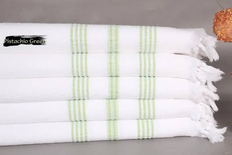 Toalla de mano turca, toallas de bordado, toalla de mano de monograma, poca de té turca, toalla de Terry a rayas de algodón 40x18, regalo de boda personalizado de la dama de honor - 3