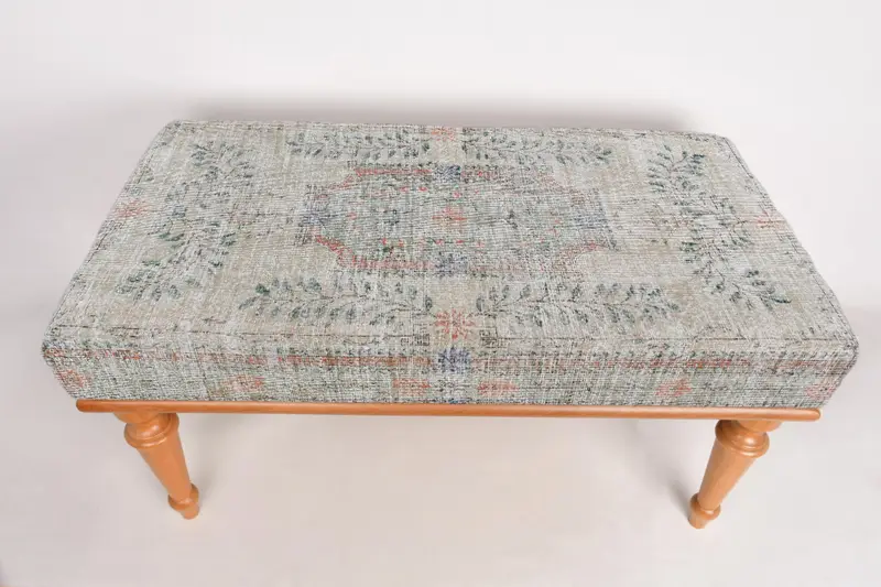 Modular Sofa Set with Kilim-Inspired Pattern, Turkish Wool Blend Ottoman