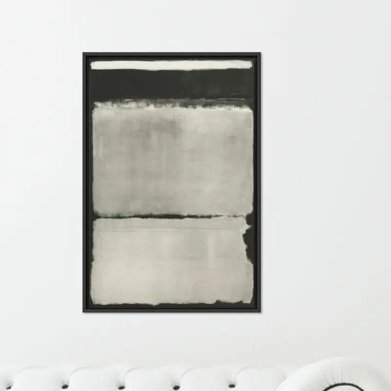 Moderne, im Boho-Stil bedruckte Leinwand: Grau, abstrakt, Luxuskunst