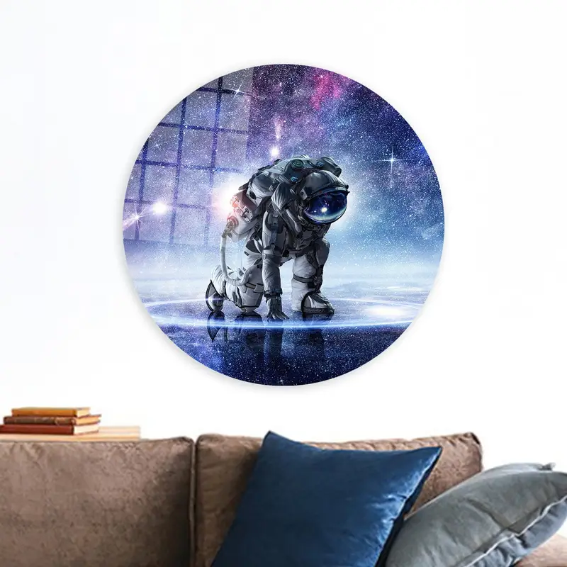 Stellar Canvas: Astronaut Lover's Space Landscape Print