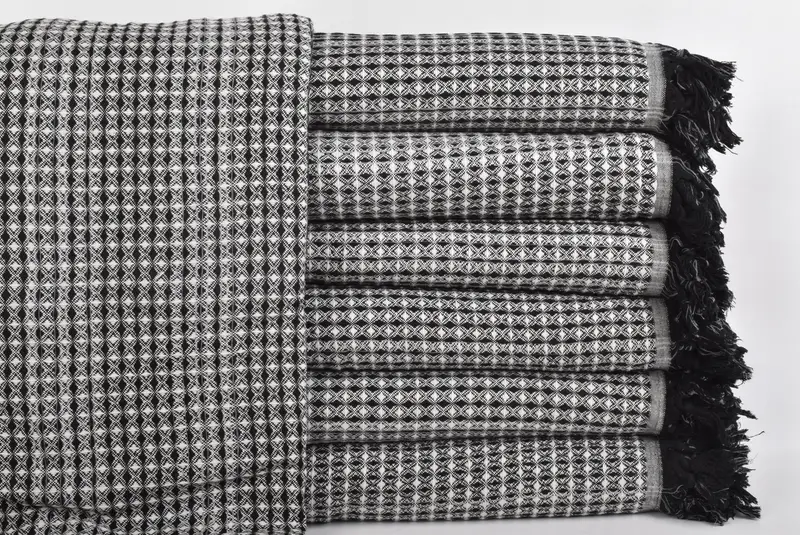 Throw Blanket Couch, Sofa Cover, 96x70 Cotton Striped Towel, Woven Blanket, Turkish Bedcover, Housewarming Gift, Gift For The Home Decor - 1
