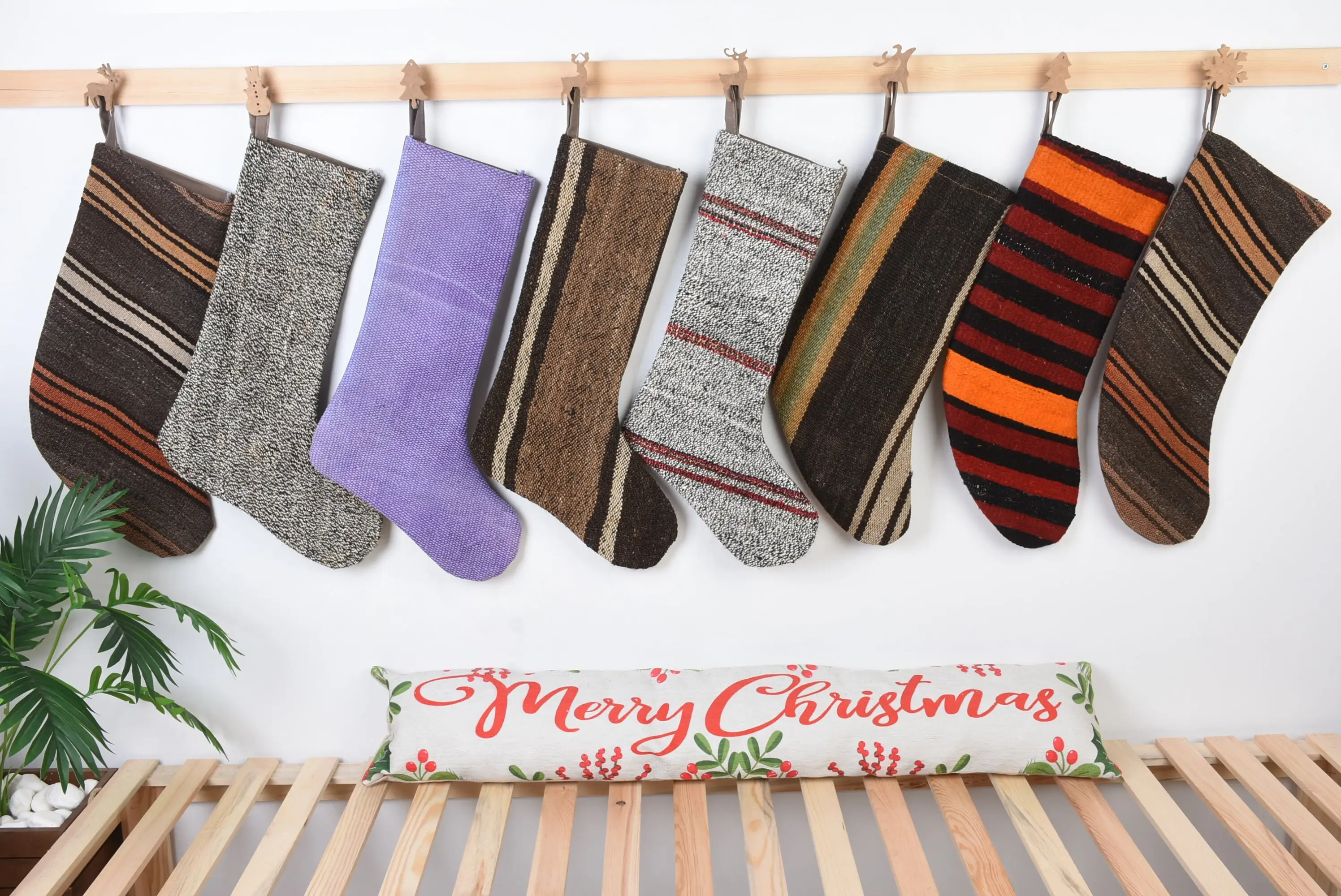 Festliches Weihnachtsornament-Muster, 20,3 cm breiter Weihnachtsstrumpf zum Aufhängen - 1