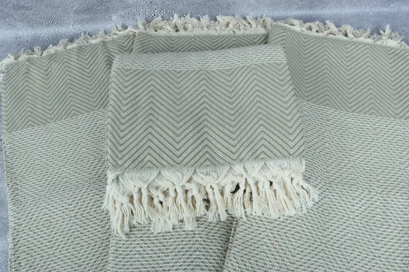 Throw Blanket, Woven Throw Blanket, Woven Blanket, 92x80 Cotton Diamond Towel, Thanksgiving Tablecloth, Welcome Wedding Gift, Organic Beach Blanket - 4