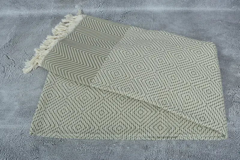 Throw Blanket, Woven Throw Blanket, Woven Blanket, 92x80 Cotton Diamond Towel, Thanksgiving Tablecloth, Welcome Wedding Gift, Organic Beach Blanket - 6