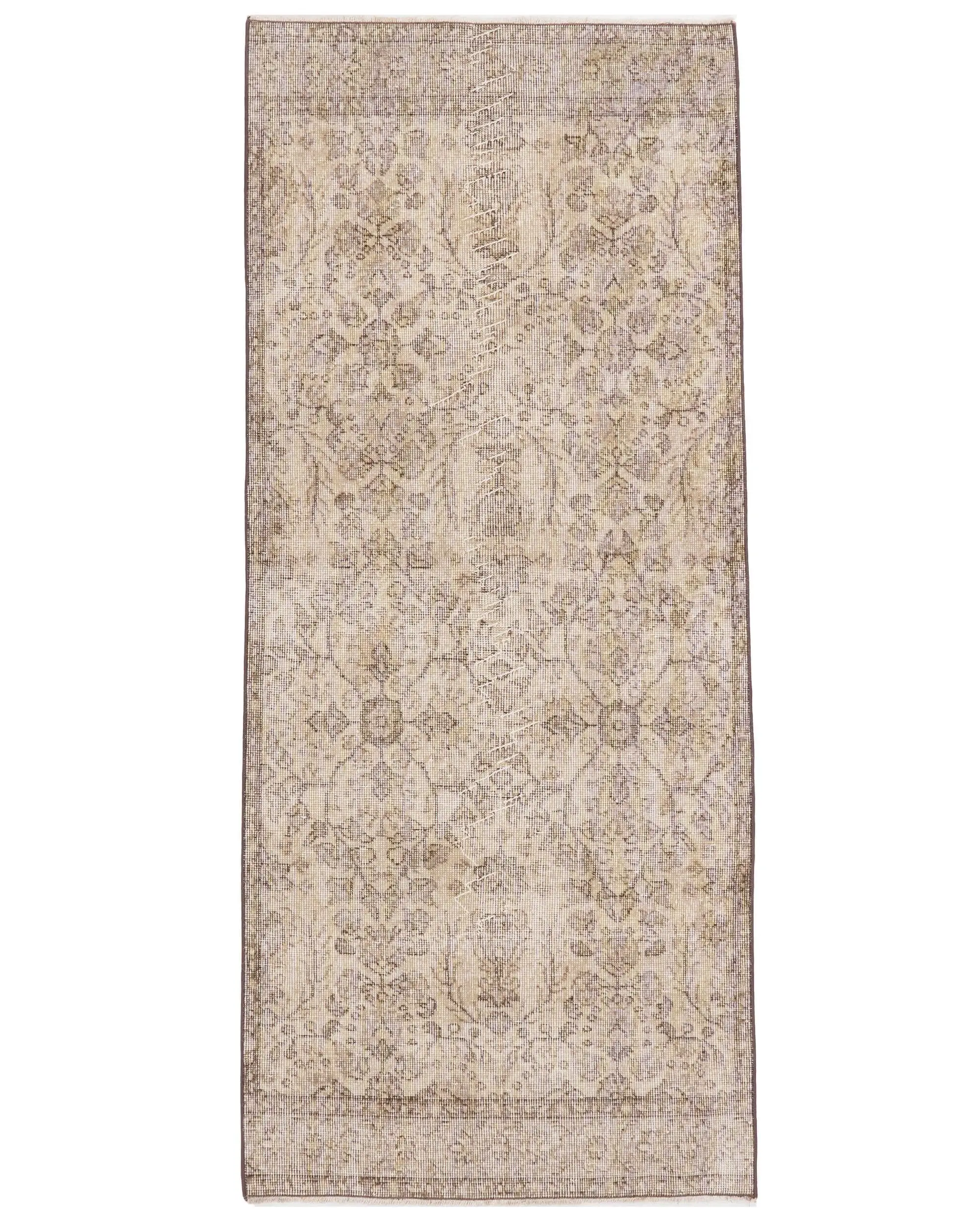 2.9x6.7 ft Halı, Türk Vintage Halısı, Kahverengi Masif Halı - 1