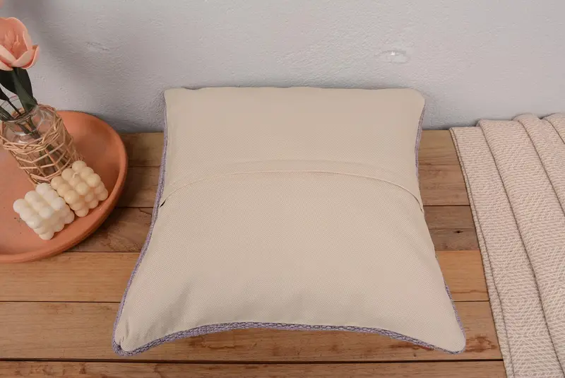 Cushion Cover, Nautical Throw Pillow Sham, Boho Pillow Sham Cover, Interior Designer Pillow, Throw Kilim Pillow, 18x18 Purple Pillow Case - 6