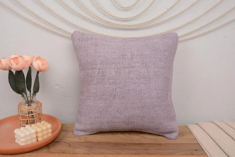Cushion Cover, Nautical Throw Pillow Sham, Boho Pillow Sham Cover, Interior Designer Pillow, Throw Kilim Pillow, 18x18 Purple Pillow Case - 2