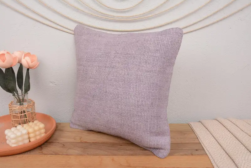 Cushion Cover, Nautical Throw Pillow Sham, Boho Pillow Sham Cover, Interior Designer Pillow, Throw Kilim Pillow, 18x18 Purple Pillow Case - 4