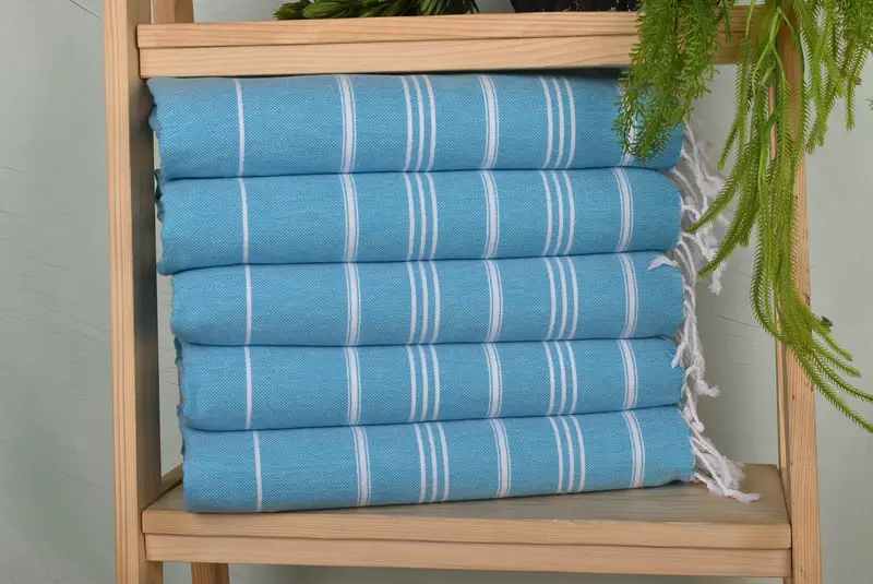 Turkish Tea Towel, Best Friend Christmas Gift, 40x24 Cotton Striped Towel, Monogram Hand Towel, First Wedding Anniversary Gift, Custom Hand Towel - 1