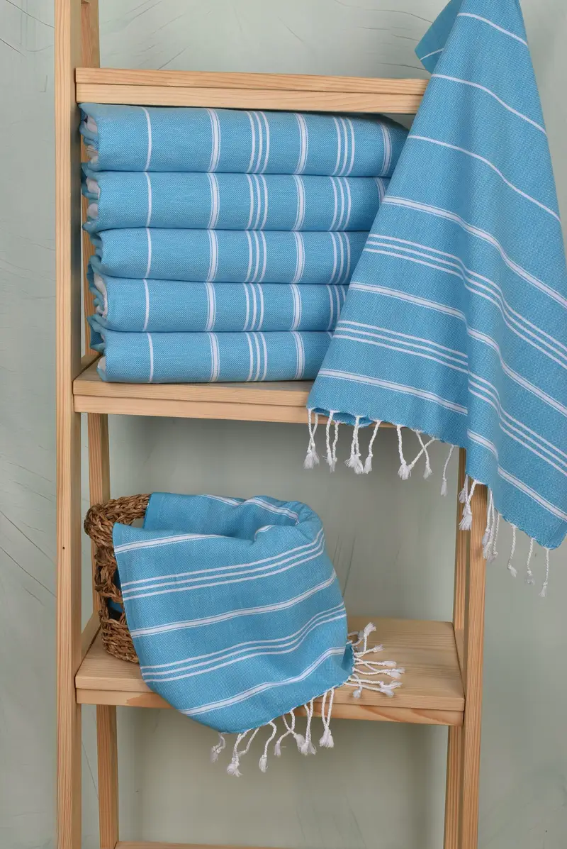 Turkish Tea Towel, Best Friend Christmas Gift, 40x24 Cotton Striped Towel, Monogram Hand Towel, First Wedding Anniversary Gift, Custom Hand Towel - 3
