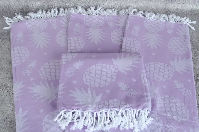 Bridal Shower Gift, Monogram Beach Towel, Wedding Towel, Bachelorette Gifts, Gift For Coworker, Holiday Towel, 70x36 Cotton Pineapple Design Towel - 5