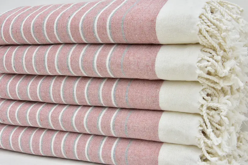 Cotton towel, Family Gift Basket, Quick-dry peshtemal, Beach Size Towel, Bridesmaid Gifts, Xmas Gifts, 68x40 Cotton Striped Terry Towel, Guest Towel - 2