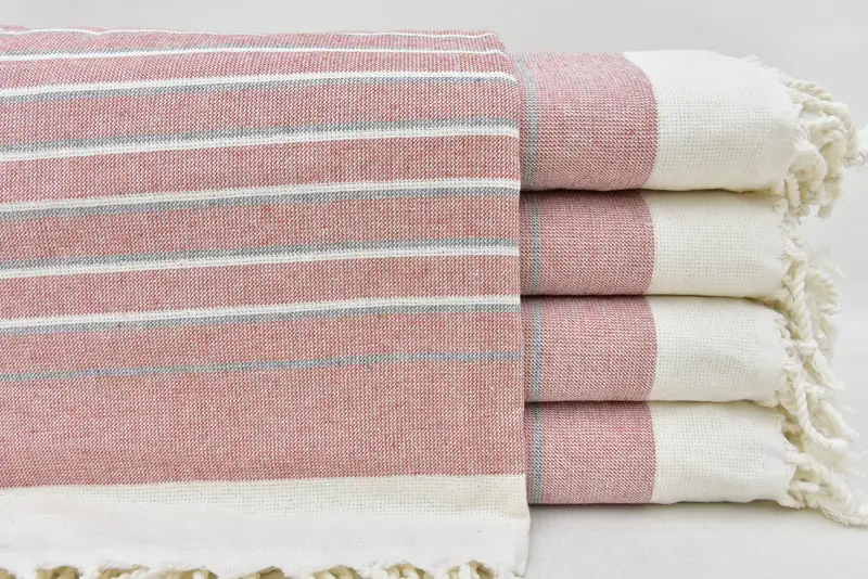 Cotton towel, Family Gift Basket, Quick-dry peshtemal, Beach Size Towel, Bridesmaid Gifts, Xmas Gifts, 68x40 Cotton Striped Terry Towel, Guest Towel - 4