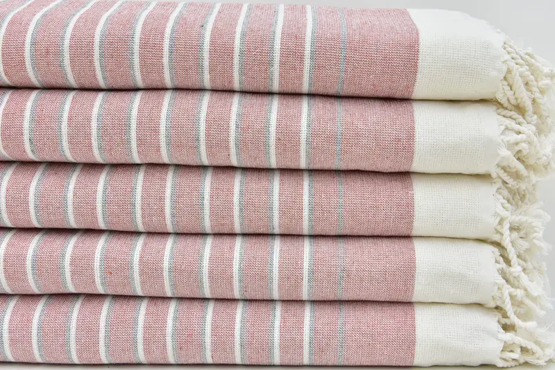 Cotton towel, Family Gift Basket, Quick-dry peshtemal, Beach Size Towel, Bridesmaid Gifts, Xmas Gifts, 68x40 Cotton Striped Terry Towel, Guest Towel - 1