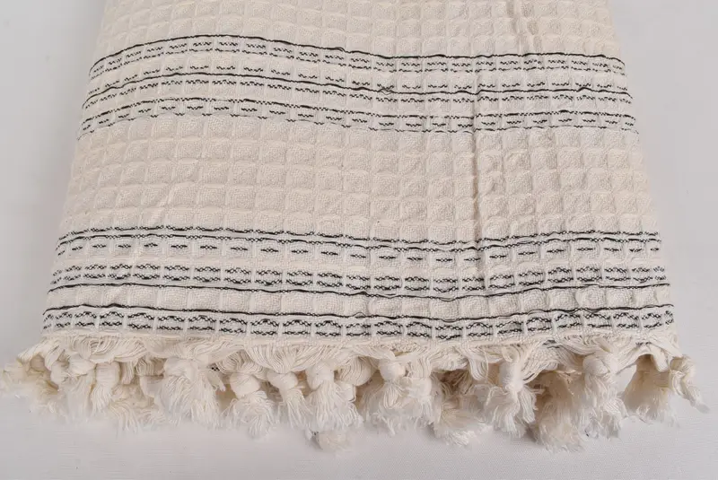 Turkish Towel Blanket, Housewarming Gift, 96x70 Cotton Striped Towel, Bachelorette Party Favors, Turkish Blanket Queen, Spa Gift, Tablecloth - 4