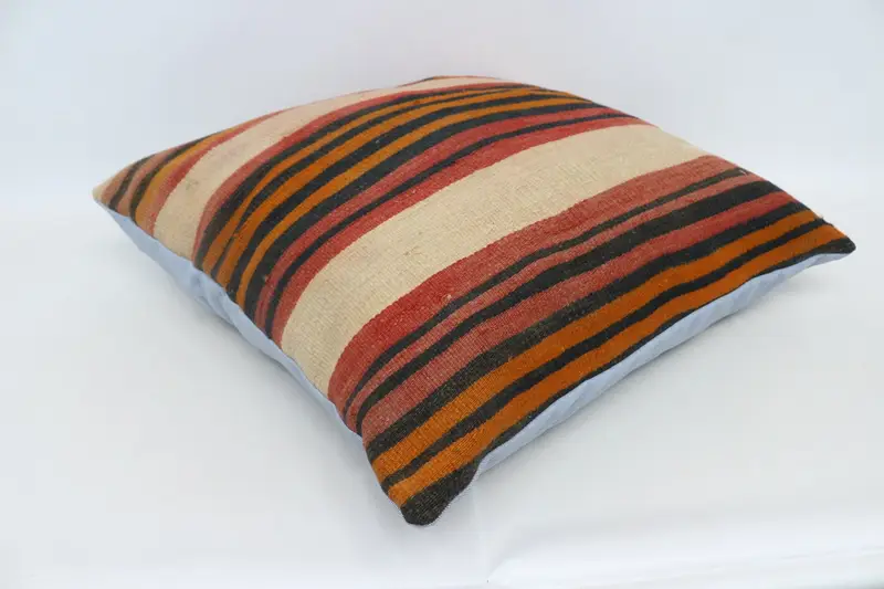 Turkish Kilim Pillow, Boho Pillow, Cushion, Vintage Kilim Pillow, Designer Throw Cushion Cover, Tribal Pillow, 28x28 Red Cushion Case - 6