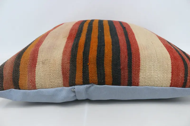 Turkish Kilim Pillow, Boho Pillow, Cushion, Vintage Kilim Pillow, Designer Throw Cushion Cover, Tribal Pillow, 28x28 Red Cushion Case - 5