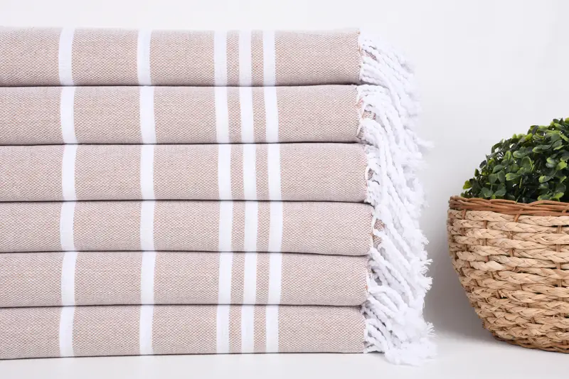 Spa Gift, Thin towel, 70x40 Cotton Striped Towel, Customized Turkish Towel, Turkish Bath Towel USA, Turkish Towel Beach, Wedding Gift, Organic Towel - 3