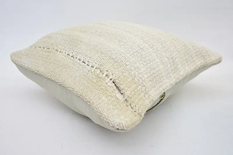 12x12 Beige Cushion, Ethnical Kilim Rug Pillow, Turkish Kilim Pillow, Turkish Bench Cushion Cover, Pillow Cover, Vintage Kilim Pillow - 5