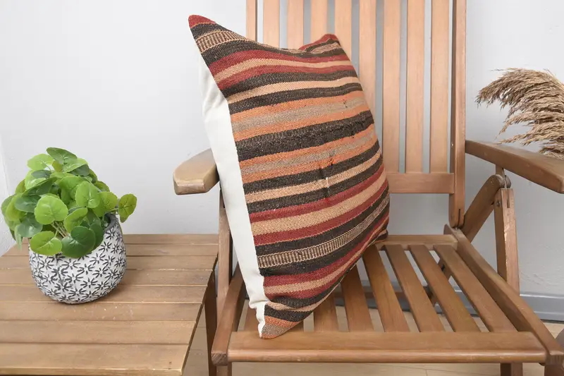 Pillow, Crochet Pattern Pillow Cover, Bohemian Cushion Cushion Case, 20x20 Red Cushion, Antique Pillows, Pillow for Couch, Pillow for Sofa - 2
