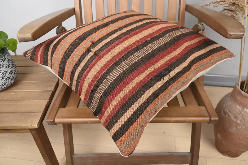 Pillow, Crochet Pattern Pillow Cover, Bohemian Cushion Cushion Case, 20x20 Red Cushion, Antique Pillows, Pillow for Couch, Pillow for Sofa - 4
