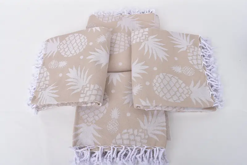 Özel plaj havlu, yumuşak havlu, organik havlu, 70x36 pamuk ananas tasarım havlu, seyahat havlu, nakış havlu, kişiselleştirilmiş nedime hediyesi - 7