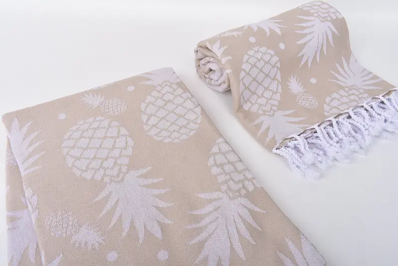 Özel plaj havlu, yumuşak havlu, organik havlu, 70x36 pamuk ananas tasarım havlu, seyahat havlu, nakış havlu, kişiselleştirilmiş nedime hediyesi - 8