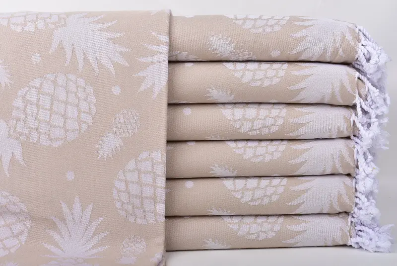 Özel plaj havlu, yumuşak havlu, organik havlu, 70x36 pamuk ananas tasarım havlu, seyahat havlu, nakış havlu, kişiselleştirilmiş nedime hediyesi - 2