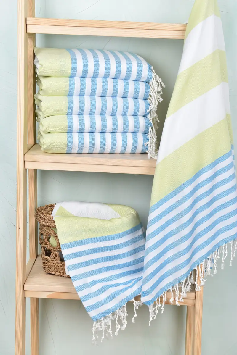 70x40 Cotton Striped Towel, Organic Beach Towel, Bridal Shower Favors, Eco-Friendly Turkish Towel, Quick-Dry Beach Towel, Bridal Gifts, Luxury towel - 3