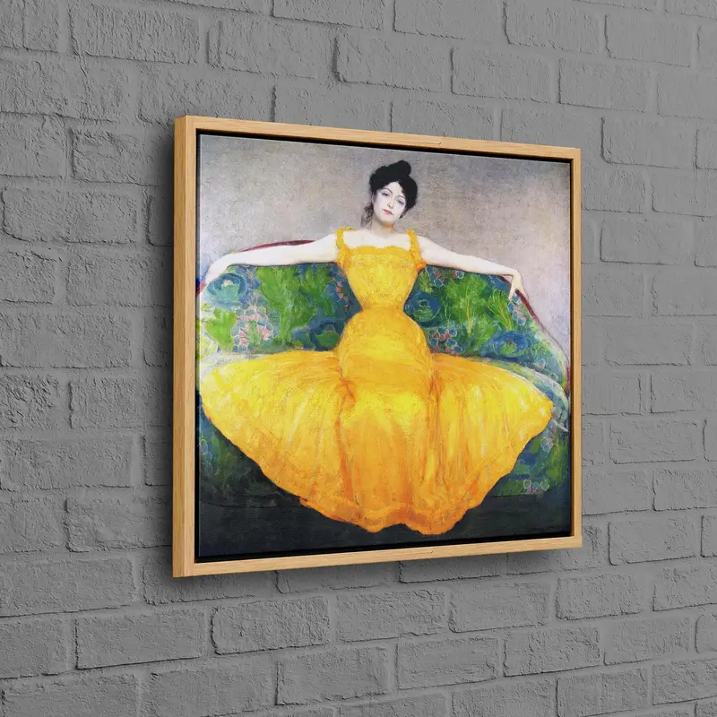 Trendy Abstract Woman Orange Canvas Print for Girl Room