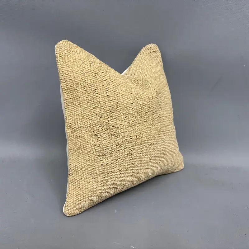 Vintage Kilim Throw Pillow, Cushion Case, Vintage Kilim Pillow, 12x12 Beige Cushion Cover, Garden Pillow Case, Handmade Kilim Cushion - 2