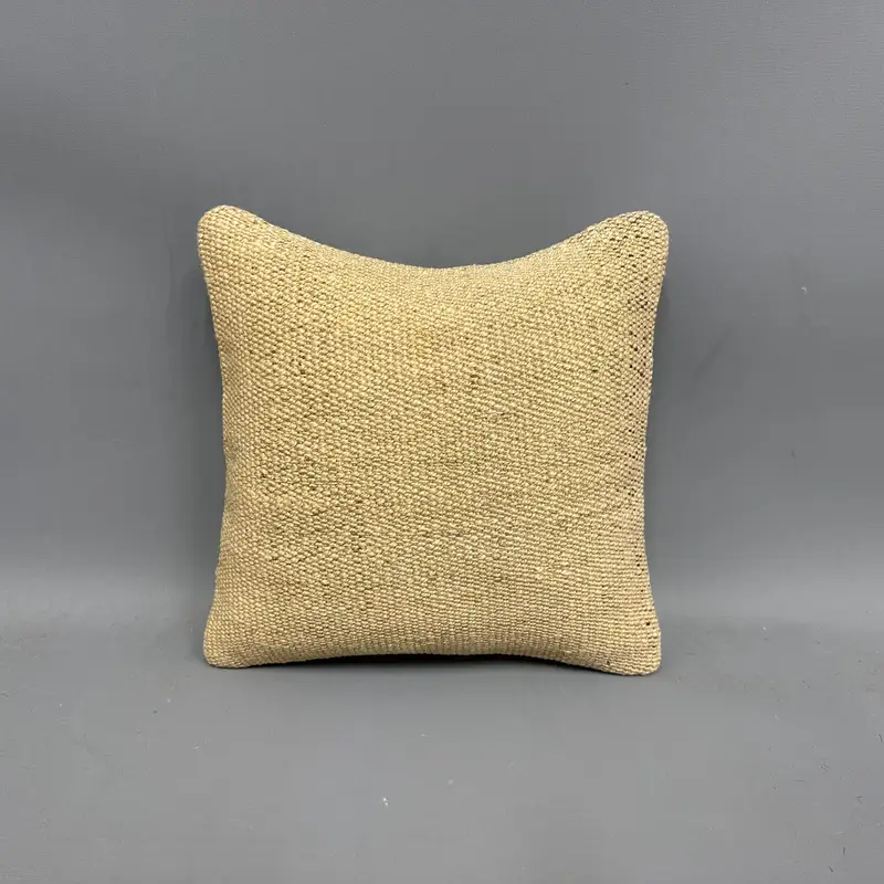 Vintage Kilim Throw Pillow, Cushion Case, Vintage Kilim Pillow, 12x12 Beige Cushion Cover, Garden Pillow Case, Handmade Kilim Cushion - 4
