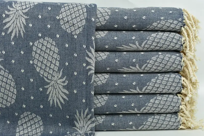 Sand-free towel, 80x40 Cotton Pineapple Design Towel, Travel Towel, Handmade Gift, Summer Gift, First Wedding Anniversary Gift, Turkish Towel Beach - 2
