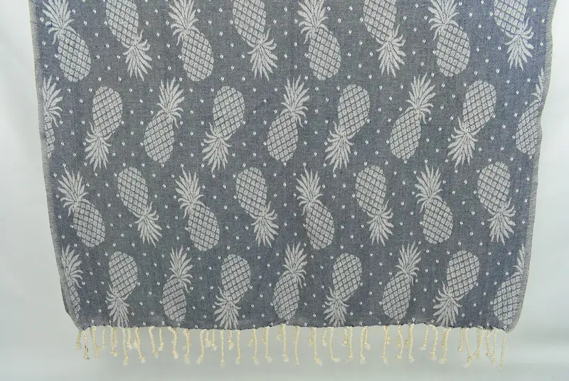 Sand-free towel, 80x40 Cotton Pineapple Design Towel, Travel Towel, Handmade Gift, Summer Gift, First Wedding Anniversary Gift, Turkish Towel Beach - 1