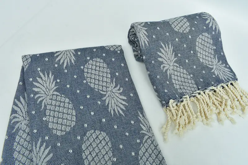 Sand-free towel, 80x40 Cotton Pineapple Design Towel, Travel Towel, Handmade Gift, Summer Gift, First Wedding Anniversary Gift, Turkish Towel Beach - 8