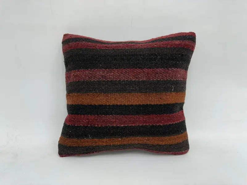 Kilim Pillow, Colorful Pillow Case, Pillow, Accent Pillow Case, Aesthetic Cushion Cover, Pillow for Sofa, Pillow for Couch, 16x16 Blue Cushion Cover - 1
