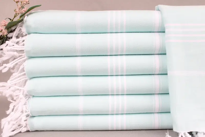 Bridesmaid Personalized Mint Striped Towel, 71x40 Inches