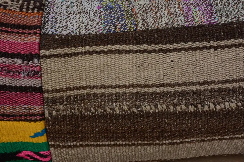 Cushion, Handwoven Pillow Cover Cushion, Vintage Kilim Throw Pillow, Boho Pillow, 12x24 Brown Pillow Sham, Boho Pillow Sham Cover - 3