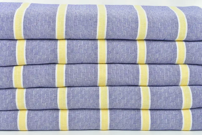 Custom Shower Curtain, Bridal Shower Gift, Woven Blanket, Family Gift Basket, 96x84 Cotton Striped Towel, Housewarming Gift, King Size Bedspread - 2