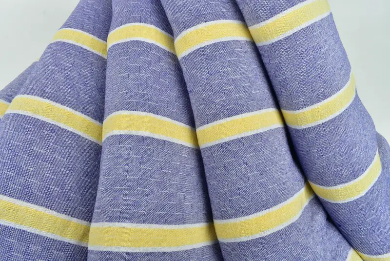 Custom Shower Curtain, Bridal Shower Gift, Woven Blanket, Family Gift Basket, 96x84 Cotton Striped Towel, Housewarming Gift, King Size Bedspread - 5